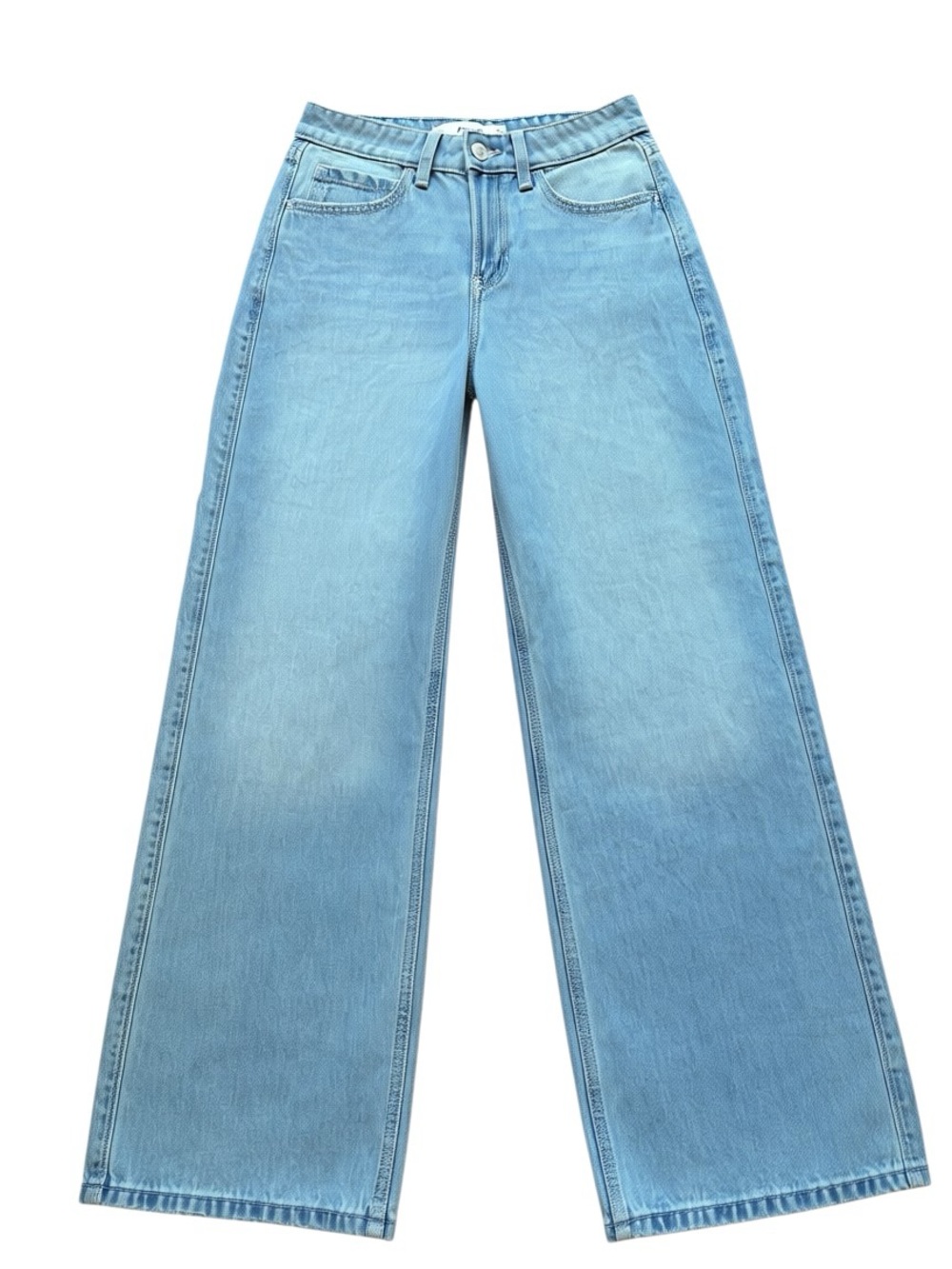 NWT Hollister Light Wash Wide Leg Jeans Y/K 90s Baggy Casual Petite size 0 Short